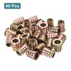 sourcing map 40Pcs Threaded Inserts, M10-1.5x20 Zinc Alloy Hex-Flanged Nut