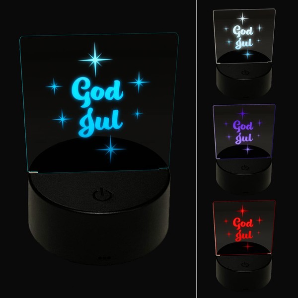 Sniggle Sloth God Jul Norwegian Merry Christmas Starburst 3D Illusion