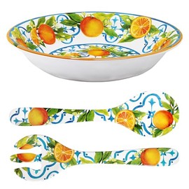 Le Cadeaux Luxury Melamine Salad Bowl and Serving Set, Valencia