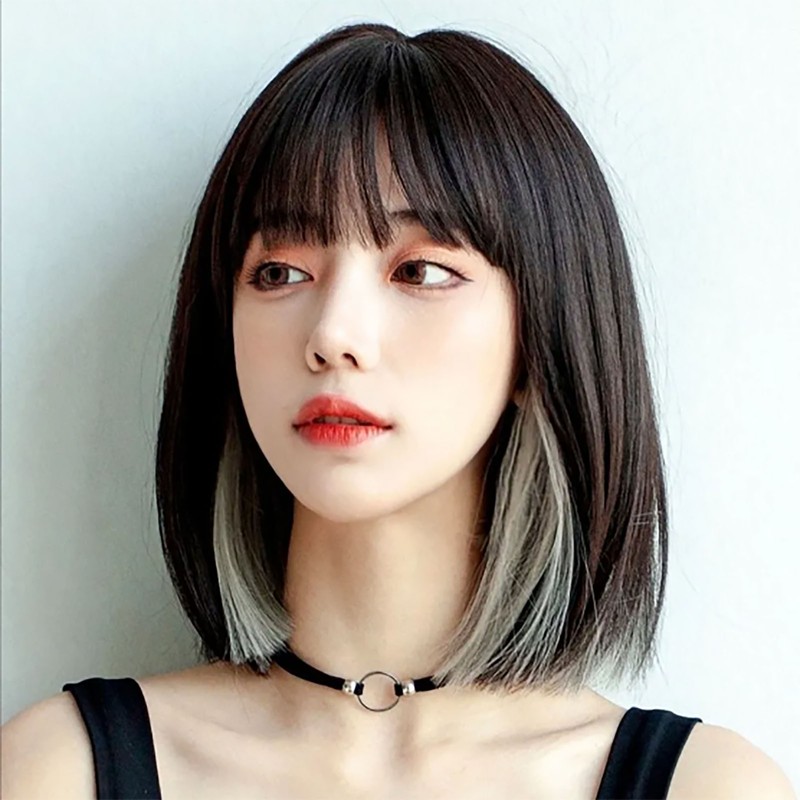 Women Wig Hair Soft Realistic Adjustable Short Straight Female Wig