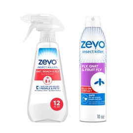 Zevo Flying Insect Killer Spray - Bug Spray for Home Use - Versatile Gnat, Mosquito, Fruit Fly Killer & More - with Rosemary & Cornmint Oil - for Indoor & Outdoor Use (3 Bottles)