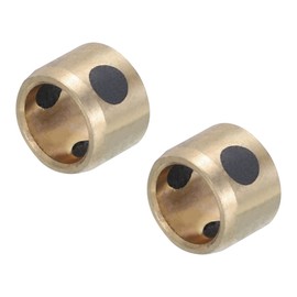 sourcing map Sleeve Bearings 6mm/0.24" Bore,8mm/0.31" OD,8mm/0.31" Height,Wrapped Oilless Bushings Brass Graphite,JDB Oilless Graphite Lubricating Brass Bearing Bushing Sleeve Pack of 2