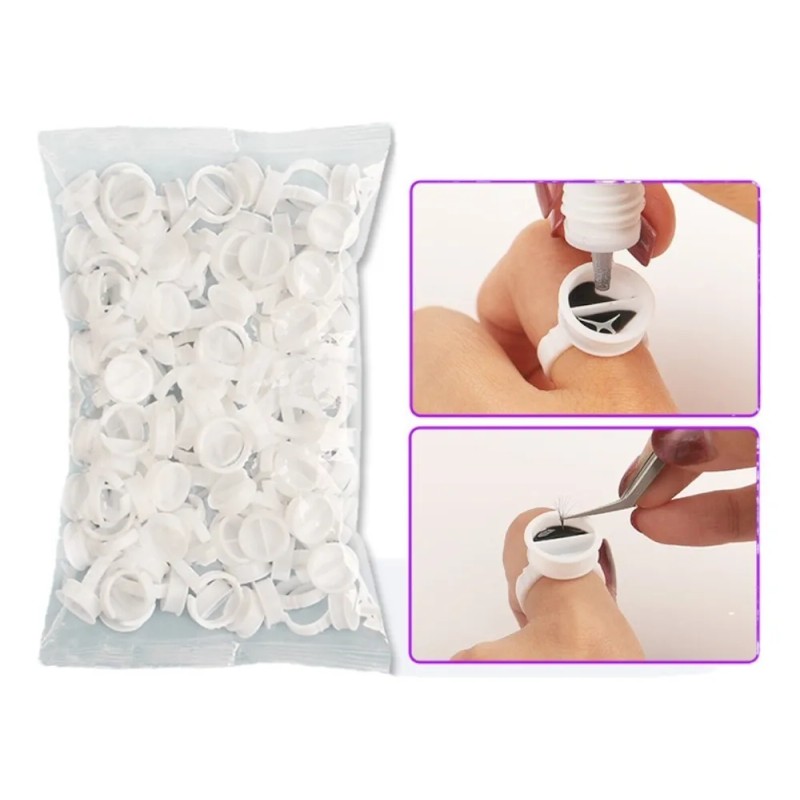 500 Piezas De Anillo Para Pigmento De Pestañas,cejas.belleza