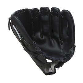 Mikinona 1pc PU Softball Glove for Comfortable Shockproof Batting Pitcher Glove Black Infielder Design Durable Sweat Slip Protection for Young Baseball Beginners