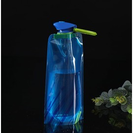 Losuya 2pcs Collapsible Water Bottles Reusable Leakproof Water Bags for Outdoor Sports Camping Travel Cycling Drinking