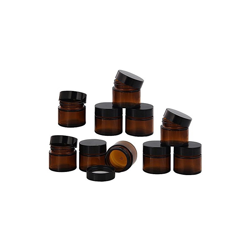 Kosmetex Brown Glass Jar with Plastic Lid, 30 ml, Empty