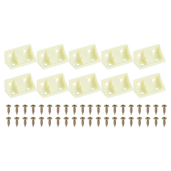 PATIKIL 1.7"x0.8"x0.8" Plastic Corner Braces, 10 Pcs L-Shape Shelf Support