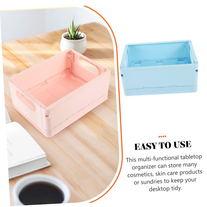 LABRIMP 4pcs Decorative Storage Baskets for Organizing Small Folding Crates