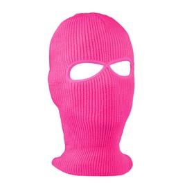 SUNTRADE 2-Hole Knitted Full Face Cover Ski Mask, Winter Balaclava Beanie for Outdoor Sport,Set of 2 (Rosered*2)