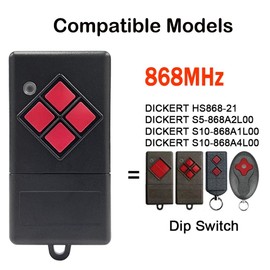 Garage Door Opener Compatible Hand Transmitter S 5-868 S10-868 S20-868 HS-868 For Thickened Remote Control 868MHz Thickened S5 S10 S20 868 Garage Door Opener Gate Transmitter 2 Pieces