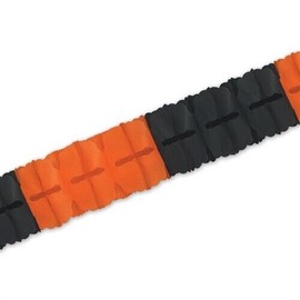 Beistle Orange & Black Leaf Garland #55628-OB, 1/pk, 12 foot, tissue