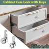 Litensh Cabinet Cam Locks 25mm, Mailbox Lock with Key Different,