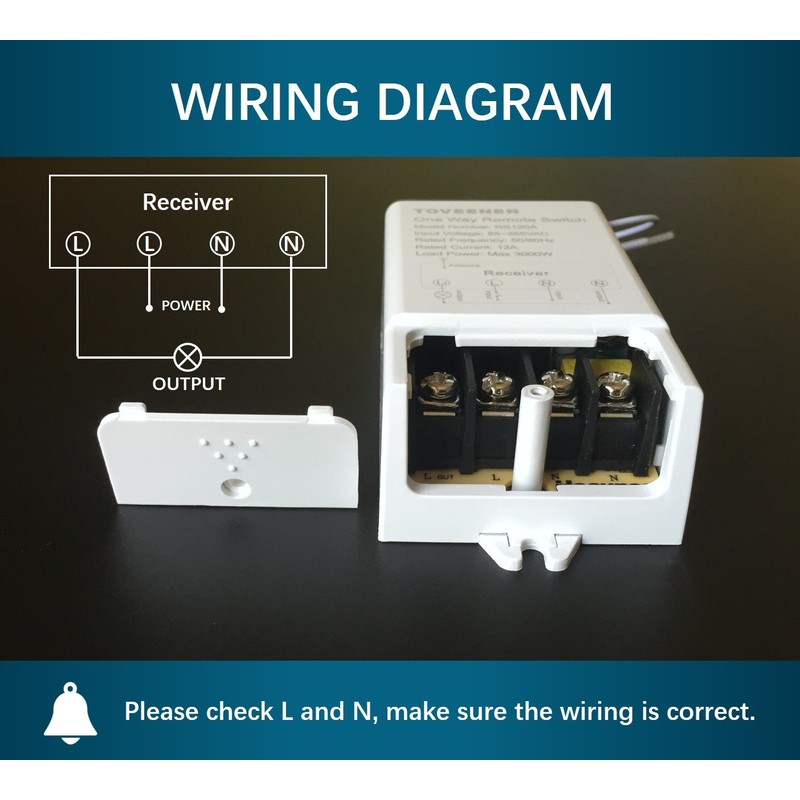 Wireless Switch 400ft Long Range Wide Voltage 85~265V Large Load