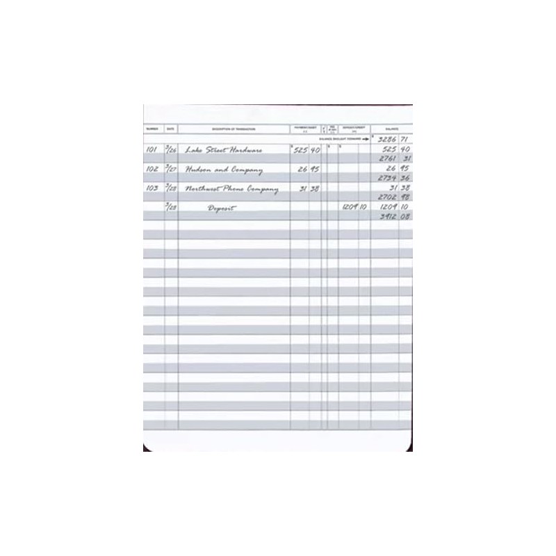 Secretary Deskbook Check Register - Size 6 3/8 x 8