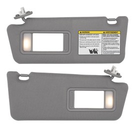 NHILES Driver & Passenger Side Sun Visor Replacement Fits for Toyota Tacoma 2005-2015 Sunshade with Light 7432004210B0 7431004120B0 Color Gray