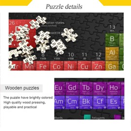 Periodic Table Jigsaw Puzzles for Adults 1000 Piece, Puzzles 1000 Pieces for Adults Challenging Kids Teens Family Puzzle Game