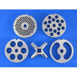 #22 5pc SET Meat Grinder Disc Plate Hobart Cabelas LEM