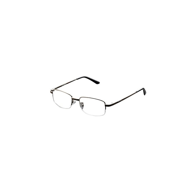 De Ding Metal Half Rim Bifocal Reading Glasses (silver, 3.5