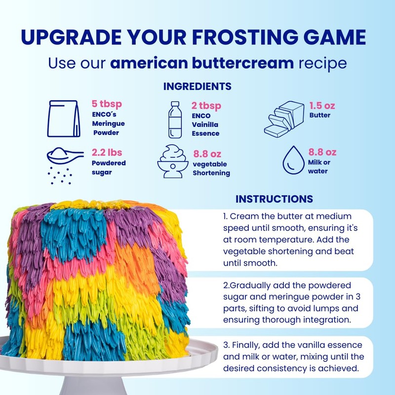 ENCO Meringue Powder 8.8 oz: Perfect for Royal Icing, Meringue