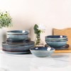 AmorArc Ceramic Dinnerware Sets,Handmade Reactive Glaze Stoneware Plates and Bowls