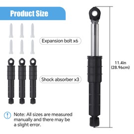 Beolisave 3 Pack 383EER3001S 383EER3001V Washer Shock Absorber Replacement Compatible with LG Kenmore Sears Washing Machine WM8000HVA WM2650HWA WM3470HWA, Replace AP4998813, PS3522315, PS3522317