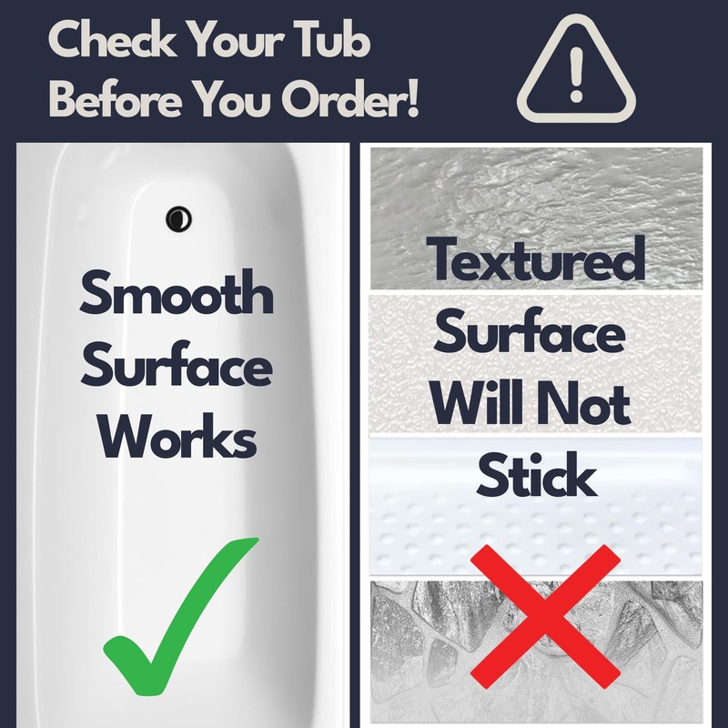 homerella® Bathtub Mat Non Slip 35x16, Incl. Hooks for Drying,