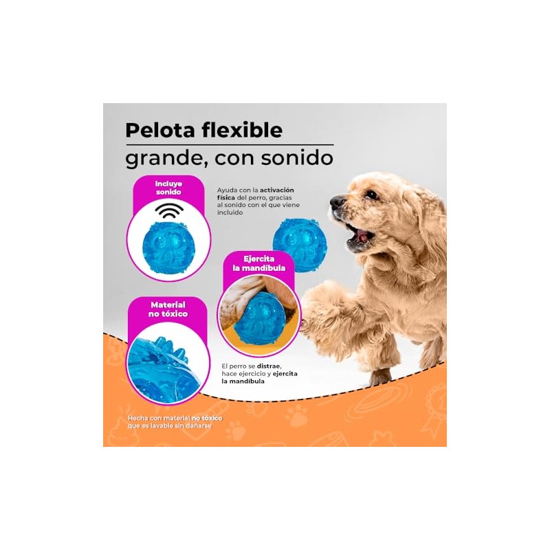Fancy Pets Juguete Pelota Flexible para Perros GDE con Sonido