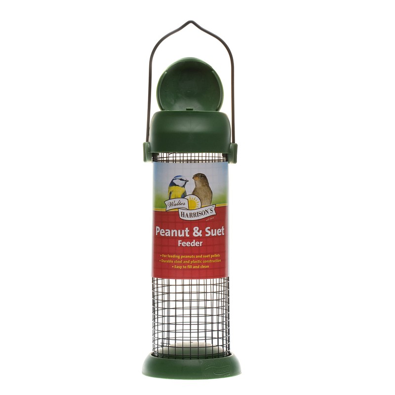 Walter Harrison's Wild Bird Flip Top Green Hanging Peanut Feeder,Black