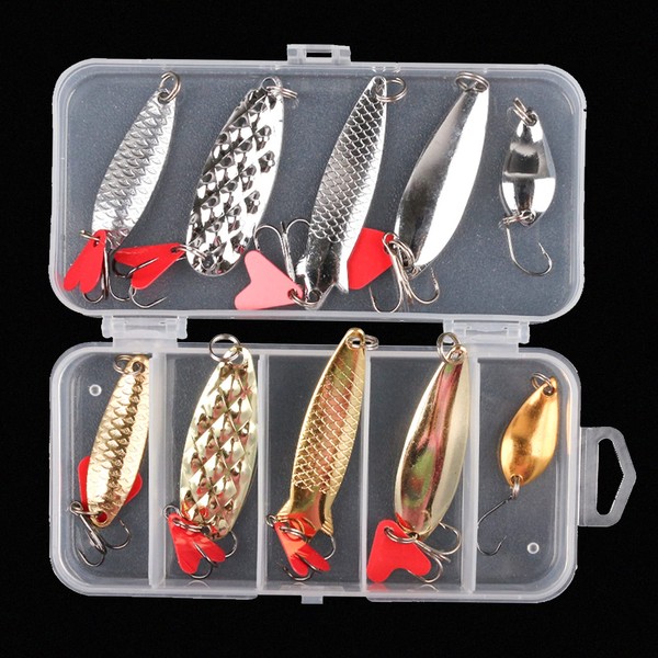 XVZ Fishing Lure Set, 10 Pieces Artificial Bait Blinker /