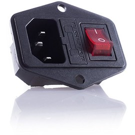 Hifi Lab IEC Built-In Plug Socket C-14 with Switch Audio IEC Socket Installation Coupling Including Fuse Cold Appliances