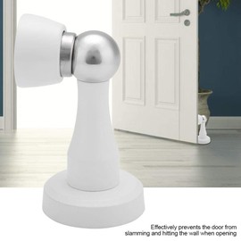 delstahl Strong Magnetic Door Stop Holder Solid Door Catch Accessories with Concealed Screws Floor Mounting Design White