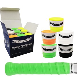 G-Lueck Set of 27 Tennis Premium Overgrip Power Touch - High Grip, Long Durability - 0.60 mm Thickness | Grip Tape for Padel, Squash, Badminton Racket | Non-Slip (Mixed Colours)