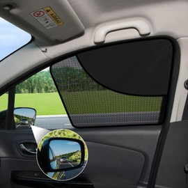 ZATOOTO Car Window Shades Front Window Sun Shade Half Blackout & Half See-Through Car Window Cover for Driver Side Privacy and Visible in One Magnetic Universal for Most Cars for Camp, Travel, Nap