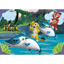 Clementoni - 24785 - Supercolor puzzle Leo & Tig - 2 x 20 pieces - jigsaw puzzles for kids age 3 - Made in Italy, cartoon puzzles