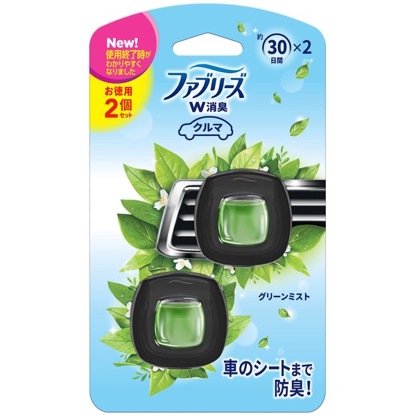 Febreze Easy Clip Air Freshener for Cars, Green Mist, 0.08 fl oz (2 ml) x 2