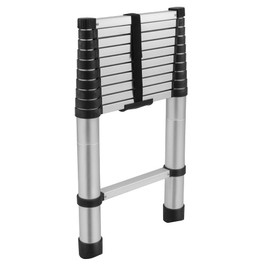 RecPro RV Aluminum Telescoping Ladder | Collapsible Extension Ladder (10.5 F) Silver