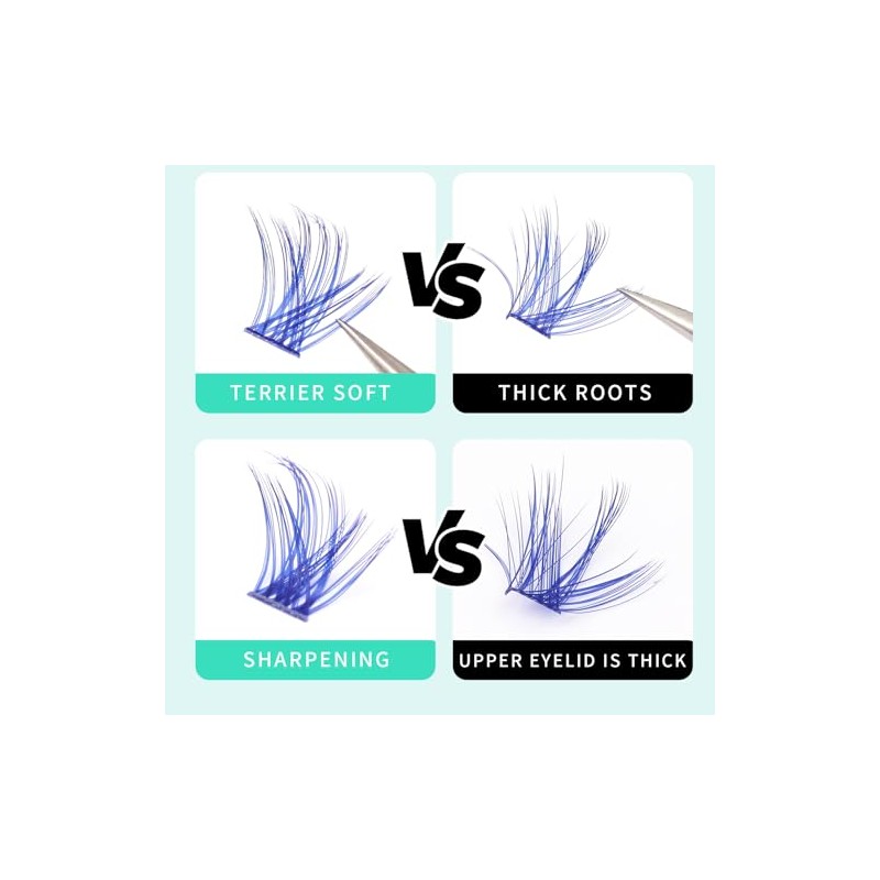 Bodermincer Extensiones de pestaas en grupos, 10-12-14-16 mm Mix14-16-18 mm