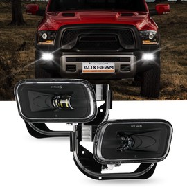Auxbeam LED Fog Lights DOT Approved for Ram 1500 2009-2012, Ram 2500/3500 2010-2018, LED Fog Lamps Replacement for Dodge Ram 1500 2500 3500 w/Bracket, 2 Pcs Black