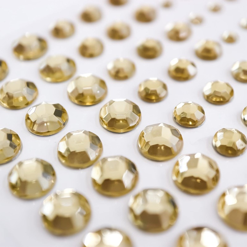 082 Rhinestone Sticker (Decal) Jewelry Type 4-9mm [Gold]