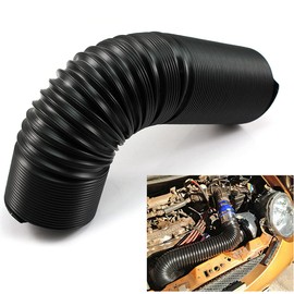 WISAUTO Adjustable ID:76mm/3inch Air Intake Pipe Universal Car Cold Air Turbo Intake Inlet Pipe Flexible Duct Tube Hose Pipe Induction Kit Black Length from 25cm to 1meter