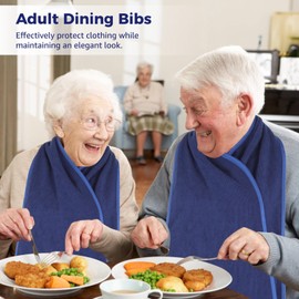 Homaisson 6PCS Adult Bibs for Men, Reusable Adult Bibs Scarf for Eating, Large Towel bibs, Adults Bib for Elderly