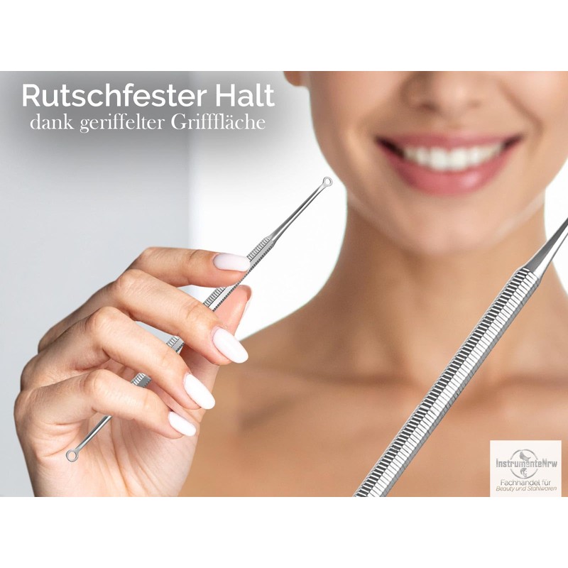 Professional Comedone Squeezer with 2 Holes Stainless Steel for Blackhead