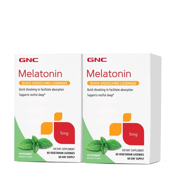 GNC Melatonin Quick-Dissolving Lozenges -- 5 mg - Twin Pack