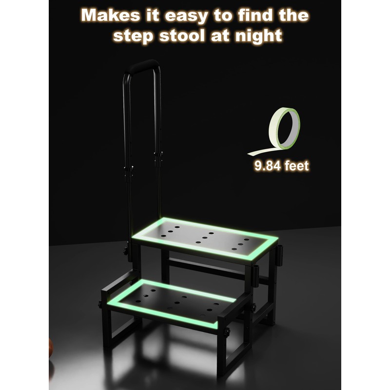 Heavy Duty 2 Step Stool for Adults, Step Stool with