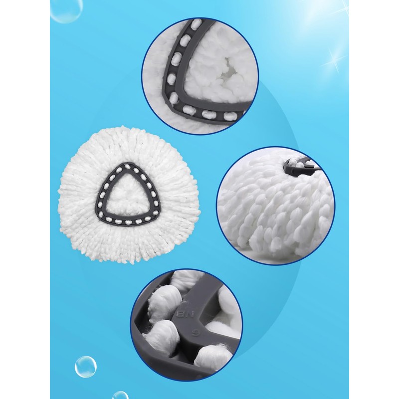 4 Pack Microfiber Mop Heads for Vileda EasyWring & O