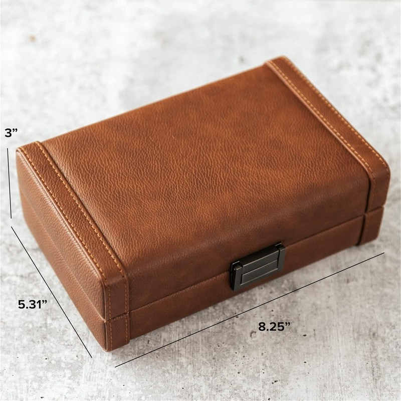 Travel Case for 8 Cigars, brown, Travel