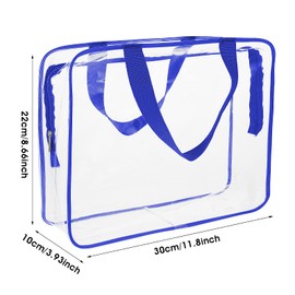 Sibba Clear Tote Bag, Large Transparent Storage Makeup Bags Waterproof Transparent Cosmetic Gags, Zipper Toiletry Organizer Storage Handbag Travel Accessory, Clear, Fashion, Blue, Fashion