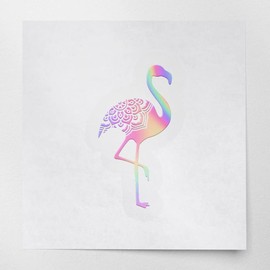 Decal Stickers of Flamingo Mandalas Flowers (Hologram) (Set of 2) Premium Waterproof Vinyl Decal Stickers for Laptop Phone Accessory Helmet Car Window Mug Tuber Cup Door - BICVER1f40532HOW19Y24