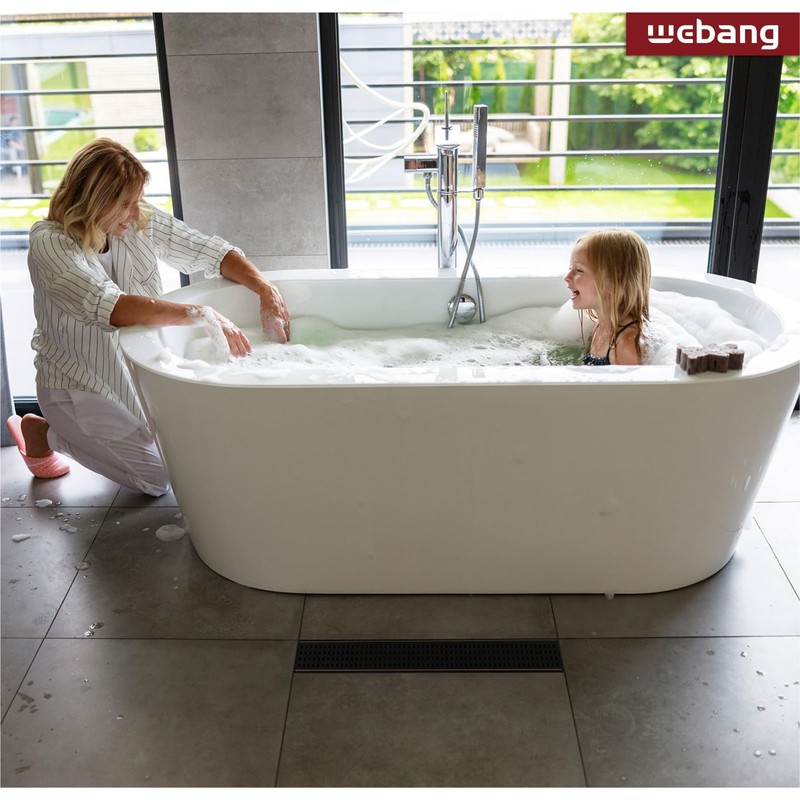 WEBANG 12 Inch Linear Shower Drain Rectangular Floor Drain with