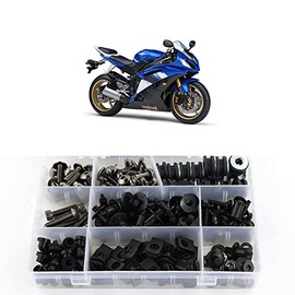 Xitomer Juego completo de tornillos para carrocería, compatible con YZF-R6 2008 2009 2010 2011 2012 2013 2014 2015 2016, juego completo de pernos/arandelas/tuercas/clips/juntas (titanio)